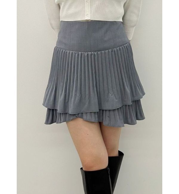 MERCURYDUO「マニッシュプリーツミニスカート」|スカート|グレー