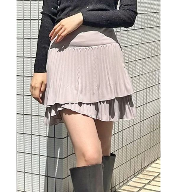 MERCURYDUO「マニッシュプリーツミニスカート」|スカート|ベビーピンク