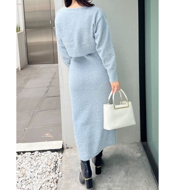 MERCURYDUO「ラメシャギーカーデセットキャミニットワンピース」|ワンピース|