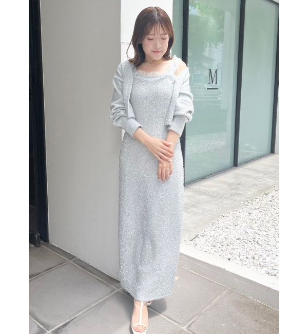 MERCURYDUO「ラメシャギーカーデセットキャミニットワンピース」|ワンピース|