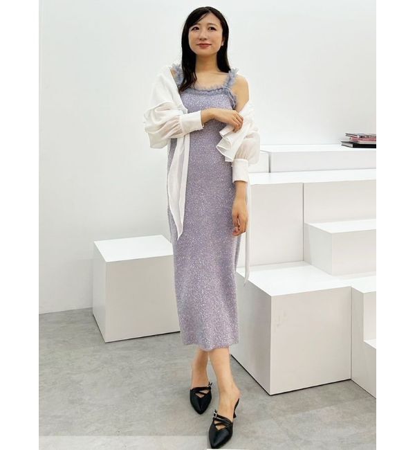 MERCURYDUO「ラメシャギーカーデセットキャミニットワンピース」|ワンピース|