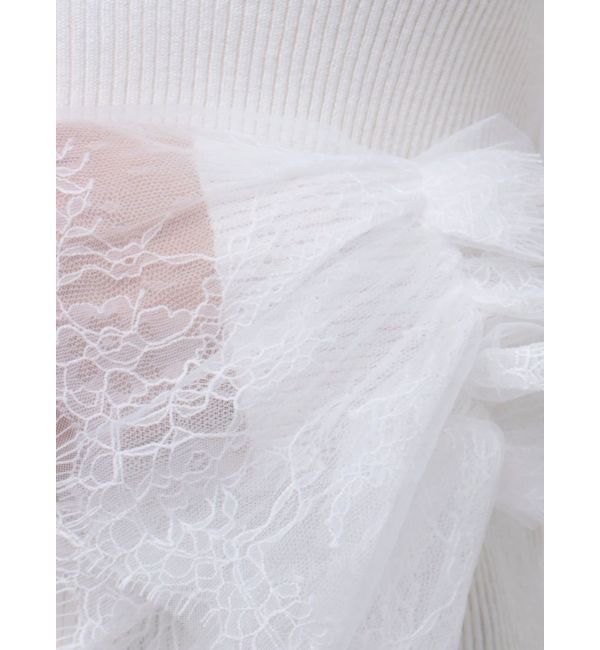 MERCURYDUO「異素材フレアスリーブニット」|ニット・セーター|