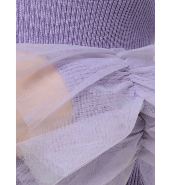 MERCURYDUO「異素材フレアスリーブニット」|ニット・セーター|