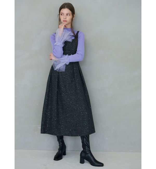 MERCURYDUO「異素材フレアスリーブニット」|ニット・セーター|