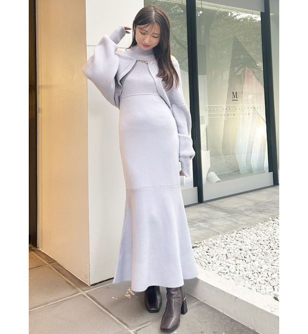 MERCURYDUO「チェーンボレロセットニットマーメイドワンピース」|ワンピース|