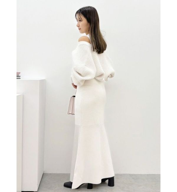 MERCURYDUO「チェーンボレロセットニットマーメイドワンピース」|ワンピース|