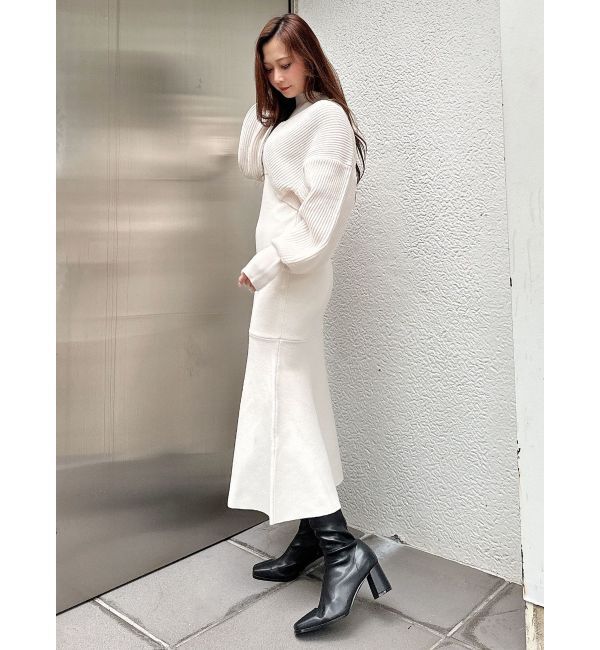 MERCURYDUO「チェーンボレロセットニットマーメイドワンピース」|ワンピース|