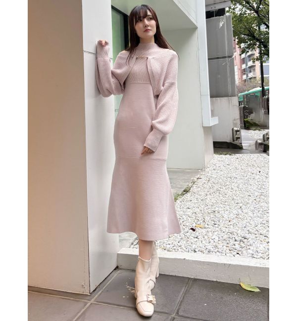 MERCURYDUO「チェーンボレロセットニットマーメイドワンピース」|ワンピース|