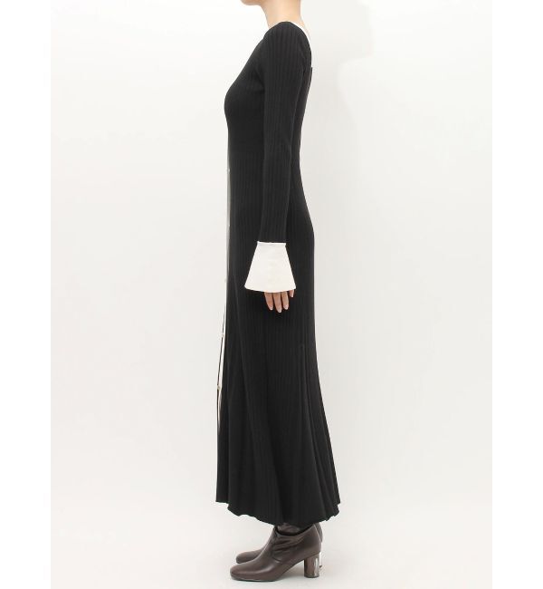 MERCURYDUO「バイカラーフレアスリーブニットワンピース」|ワンピース|