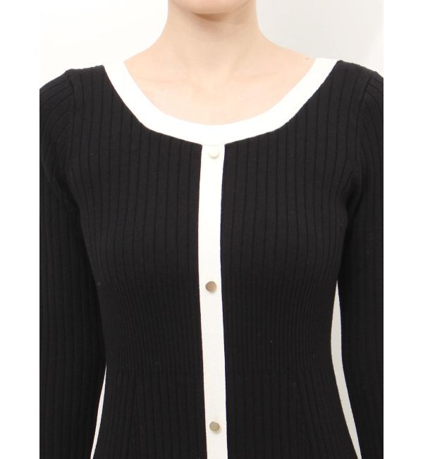 MERCURYDUO「バイカラーフレアスリーブニットワンピース」|ワンピース|