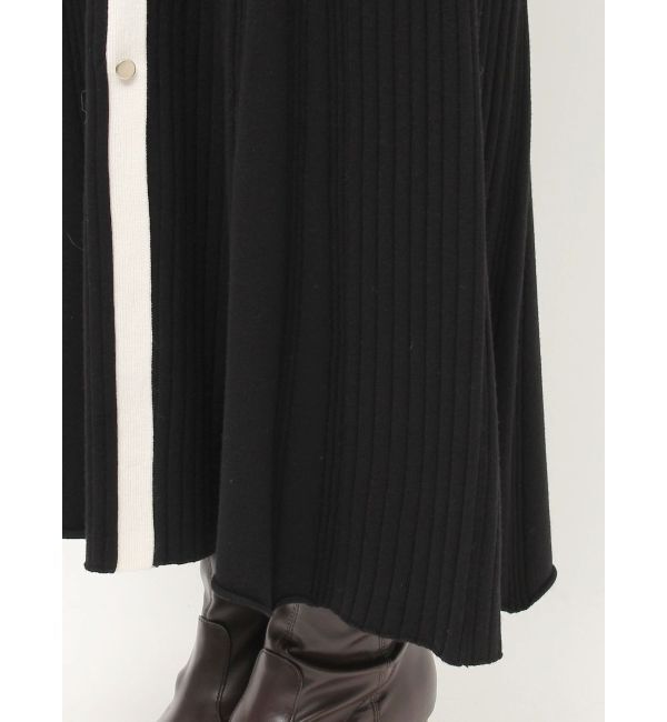 MERCURYDUO「バイカラーフレアスリーブニットワンピース」|ワンピース|