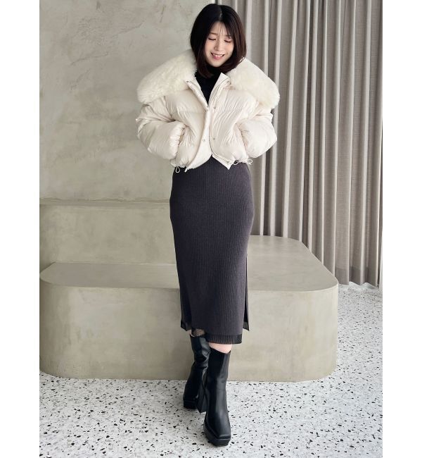 MERCURYDUO「シアーカットラメニットワンピース」|ワンピース|