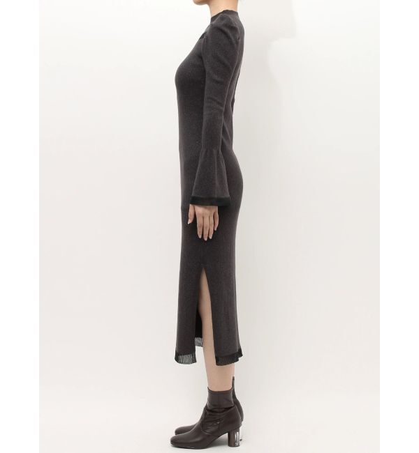 MERCURYDUO「シアーカットラメニットワンピース」|ワンピース|