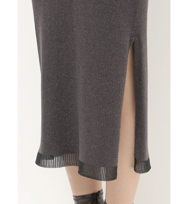 MERCURYDUO「シアーカットラメニットワンピース」|ワンピース|