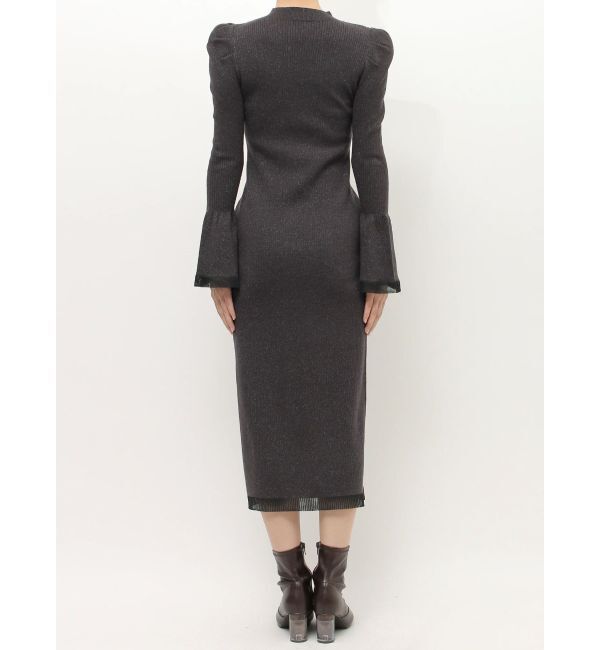 MERCURYDUO「シアーカットラメニットワンピース」|ワンピース|