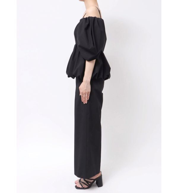 MERCURYDUO「タフタバルーンペプラムロンパース」|オールインワン|