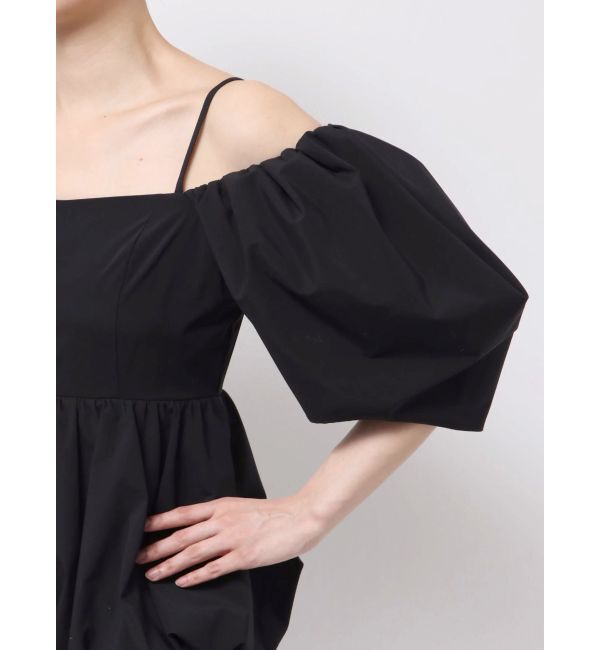 MERCURYDUO「タフタバルーンペプラムロンパース」|オールインワン|