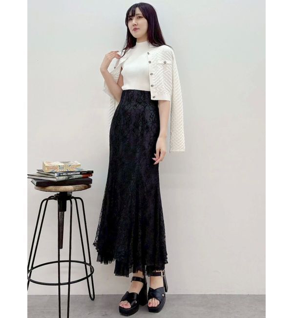 MERCURYDUO「裾チュールレースマーメイドスカート」|スカート|