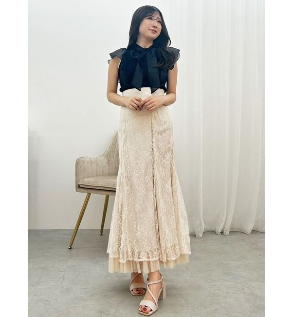 MERCURYDUO「裾チュールレースマーメイドスカート」|スカート|