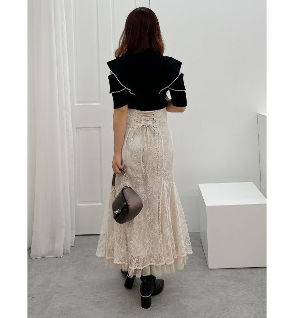 MERCURYDUO「裾チュールレースマーメイドスカート」|スカート|