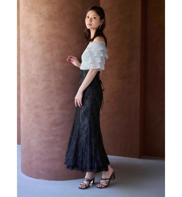 MERCURYDUO「裾チュールレースマーメイドスカート」|スカート|