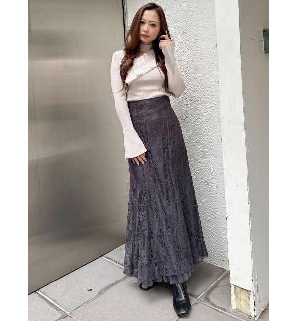 MERCURYDUO「裾チュールレースマーメイドスカート」|スカート|