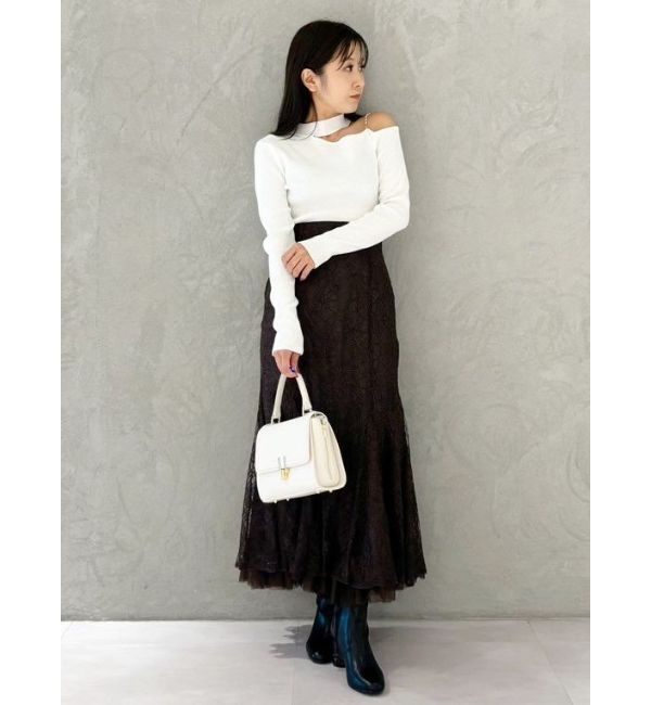 MERCURYDUO「裾チュールレースマーメイドスカート」|スカート|