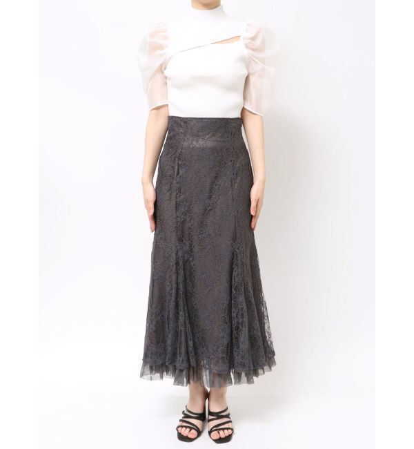 MERCURYDUO「裾チュールレースマーメイドスカート」|スカート|