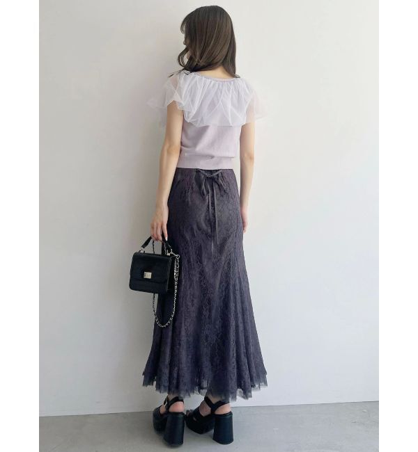 MERCURYDUO「裾チュールレースマーメイドスカート」|スカート|