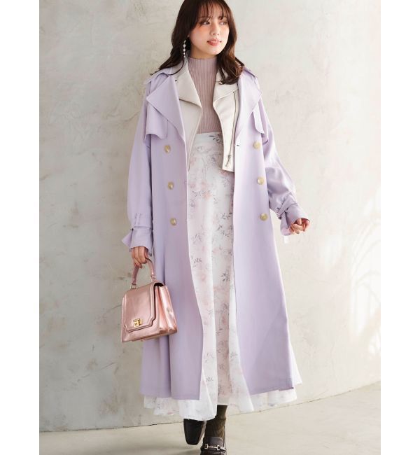 MERCURYDUO「レイヤード花柄ニットドッキングワンピース」|ワンピース|