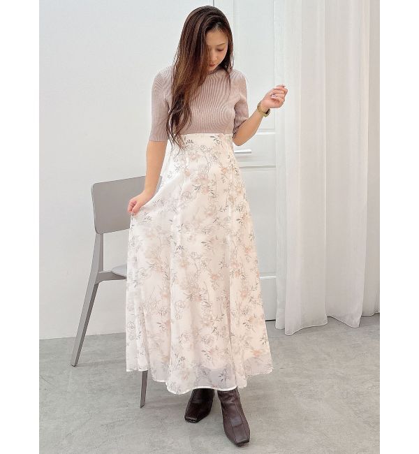 MERCURYDUO「レイヤード花柄ニットドッキングワンピース」|ワンピース|