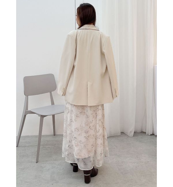 MERCURYDUO「レイヤード花柄ニットドッキングワンピース」|ワンピース|