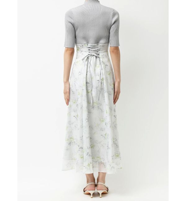 MERCURYDUO「レイヤード花柄ニットドッキングワンピース」|ワンピース|