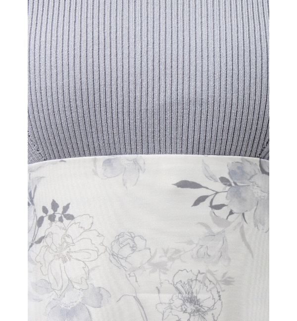 MERCURYDUO「レイヤード花柄ニットドッキングワンピース」|ワンピース|