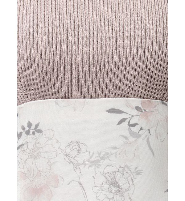 MERCURYDUO「レイヤード花柄ニットドッキングワンピース」|ワンピース|