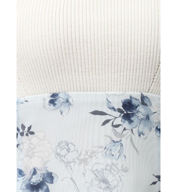 MERCURYDUO「レイヤード花柄ニットドッキングワンピース」|ワンピース|