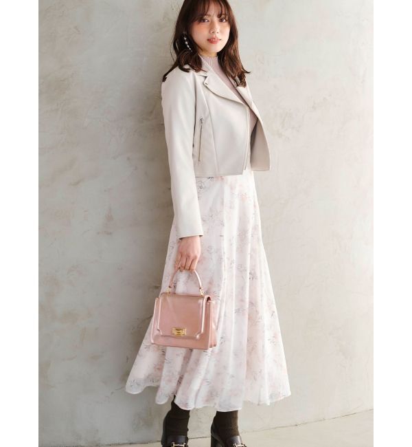 MERCURYDUO「レイヤード花柄ニットドッキングワンピース」|ワンピース|