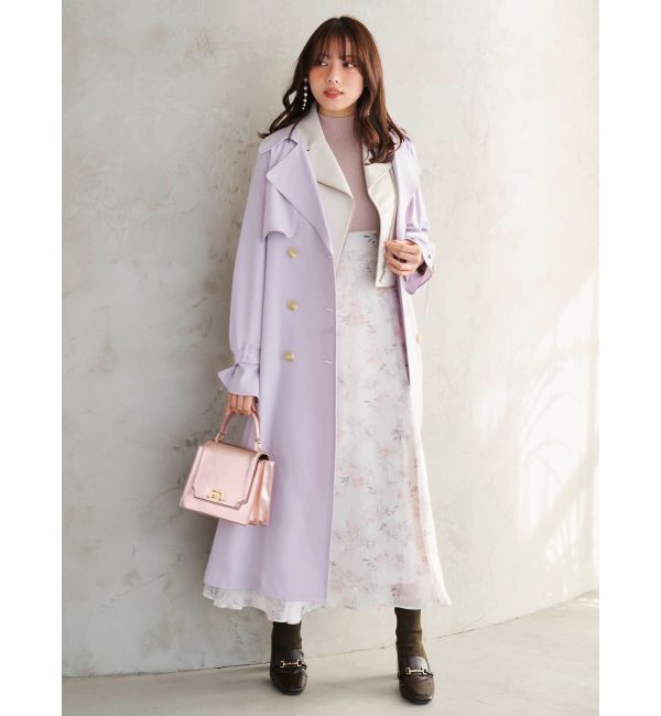 MERCURYDUO「レイヤード花柄ニットドッキングワンピース」|ワンピース|