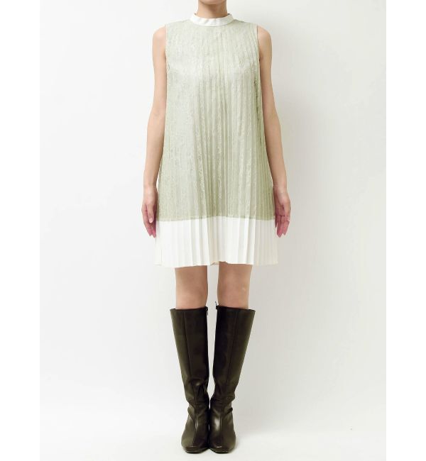 MERCURYDUO「バイカラーレースプリーツミニワンピース」|ワンピース|