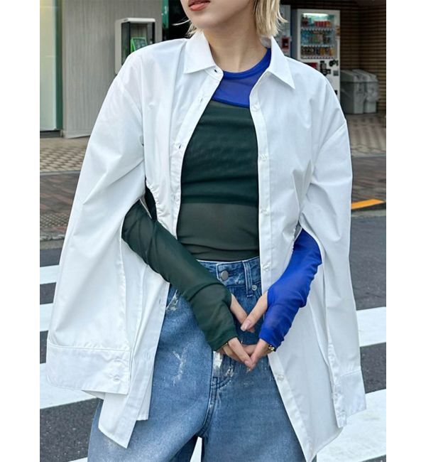 MURUA「サイドホールギャザーシャツ【WEB限定】【ブラウス】」|シャツ・ブラウス|ホワイト