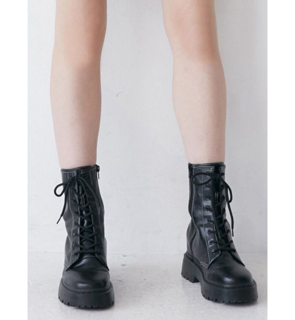 MURUA「レースアップショートブーツ」|ショートブーツ|ブラック