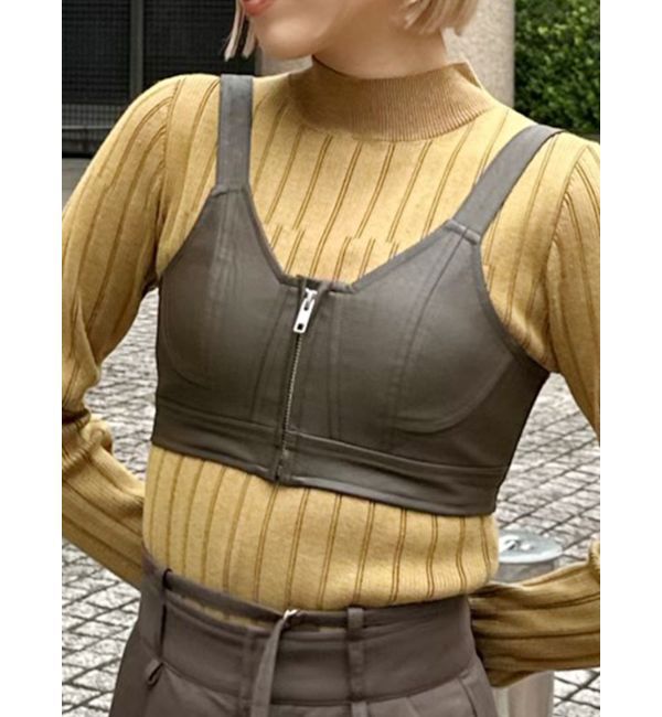 MURUA「フェイクレザービスチェ」|シャツ・ブラウス|ブラウン