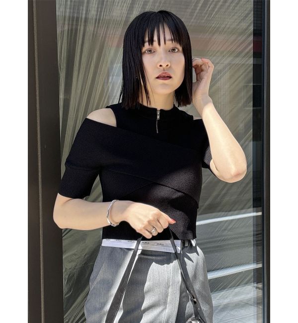 MURUA「ジップカシュクールニット」|ニット・セーター|