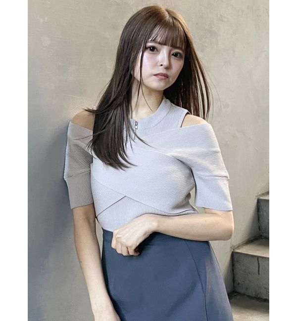 MURUA「ジップカシュクールニット」|ニット・セーター|