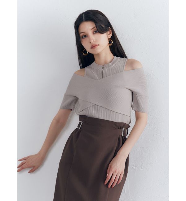 MURUA「ジップカシュクールニット」|ニット・セーター|