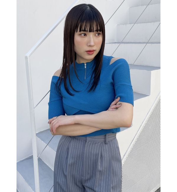 MURUA「ジップカシュクールニット」|ニット・セーター|