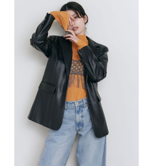 MURUA「フェイクレザーテーラードジャケット」|テーラードジャケット|