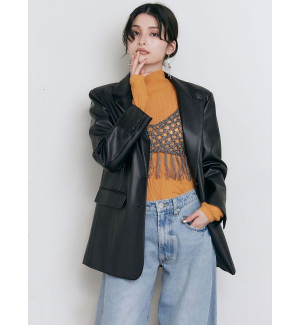 MURUA「フェイクレザーテーラードジャケット」|テーラードジャケット|