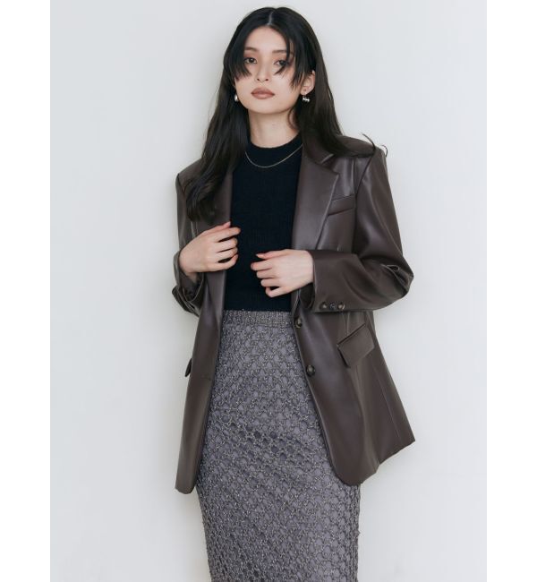 MURUA「フェイクレザーテーラードジャケット」|テーラードジャケット|