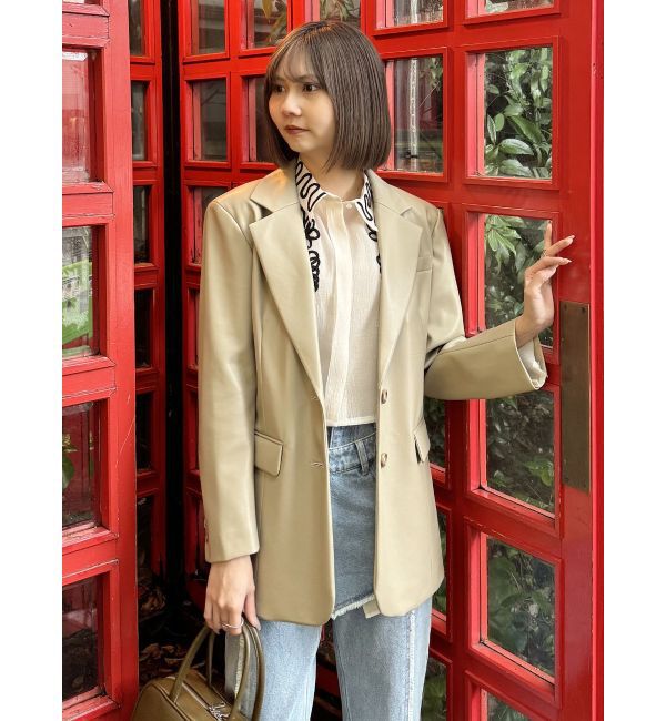 MURUA「フェイクレザーテーラードジャケット」|テーラードジャケット|